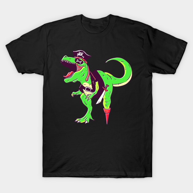 Halloween T-Rex Pirate Dinosaur Lover T-Shirt by JB.Collection